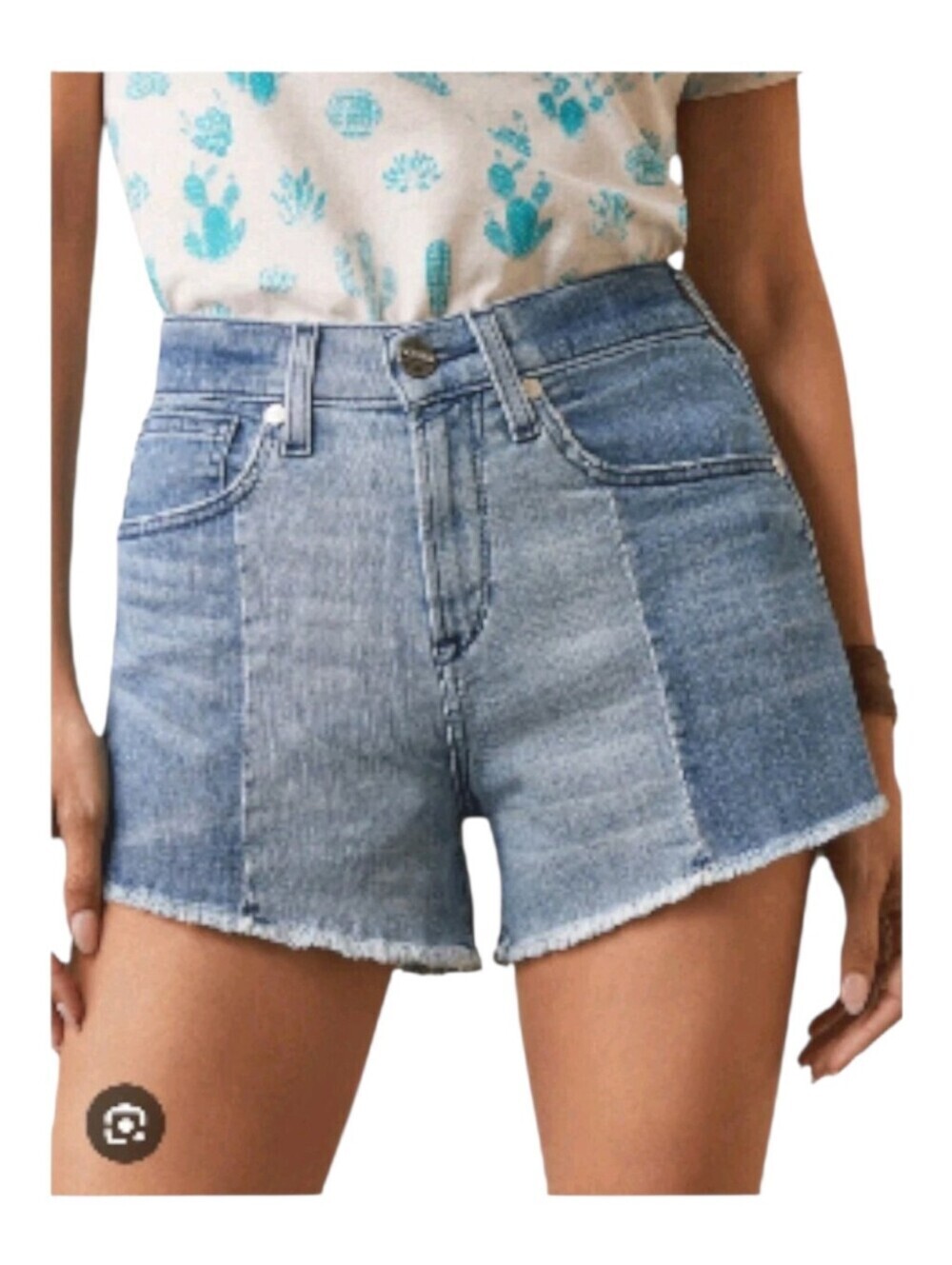 Ariat Womens Two Tone High Rise Western Boyfriend Jazmine Denim Jean Shorts 32
